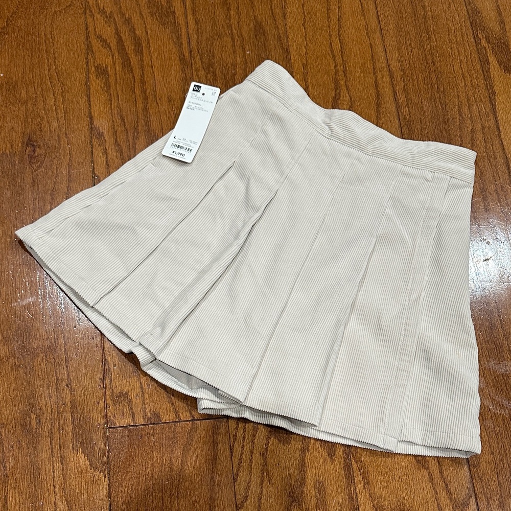 GU girls Beige Pleated Skirt skort